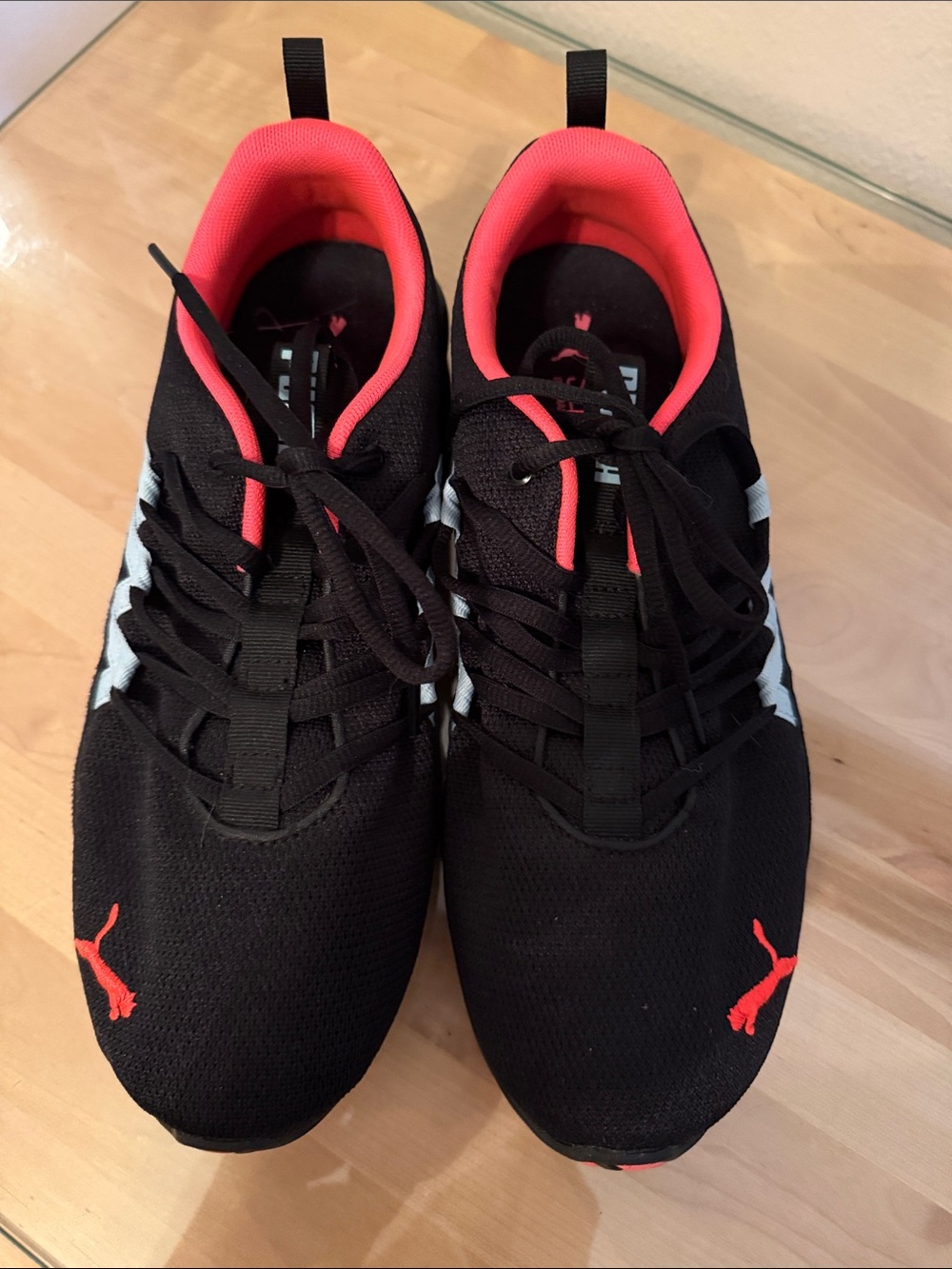 Puma Men’s Black Sneakers with Coral Red Lining